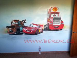 mural infantil rayo mcqueen cars